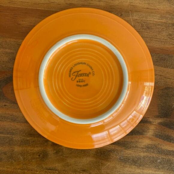 Fiesta Fiestaware Homer Laughlin China Orange Persimmon Teacup & Saucer - Picture 6 of 9